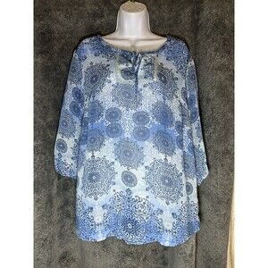 Avenue Floral Fields Tunic Blouse Size 14/16